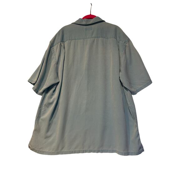 Ryan Michael Silk Blend Short Sleeve Button Up Shirt Size XXLarge Vintage Beach - Picture 2 of 7